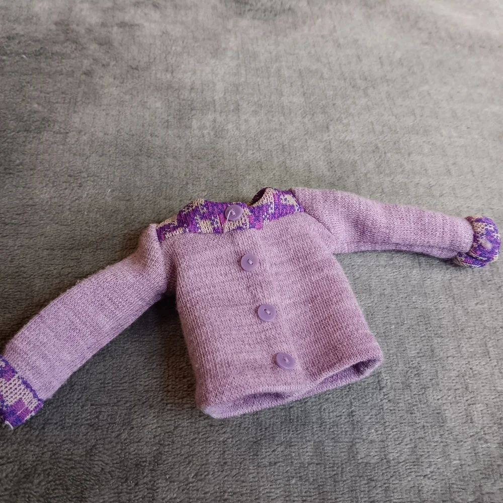 Fits Barbie 1970s Vintage Lavander Purple Two-Piece Set Top Pants Boho 70s Suit